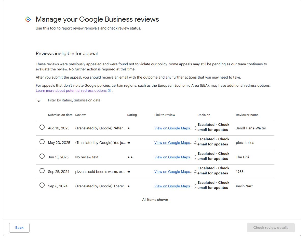 Business owner investigates missing Google reviews using devices and organized records